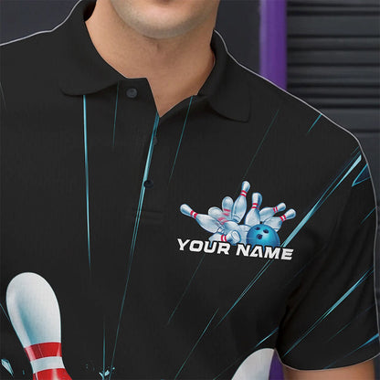 Custom Break Glass Bowling Polo Shirts For Men, Bowling League Shirt Team Uniform IPHW8900