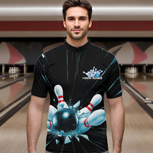 Load image into Gallery viewer, Custom Break Glass Bowling Quarter-Zip Shirts For Men, Bowling League Shirt Team Uniform IPHW8900