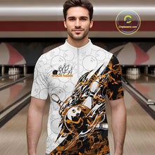 Load image into Gallery viewer, Custom Yellow Camo Bowling Men Quarter-Zip Shirt, Bowling Ball Pattern Team Jerseys IPHW10988