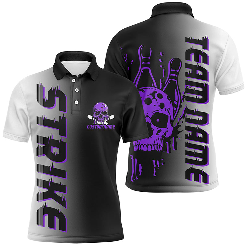 Custom Strike Bowling Team Shirts For Men And Women, Skull Bowling Jerseys With Team Name | Purple IPHW6441