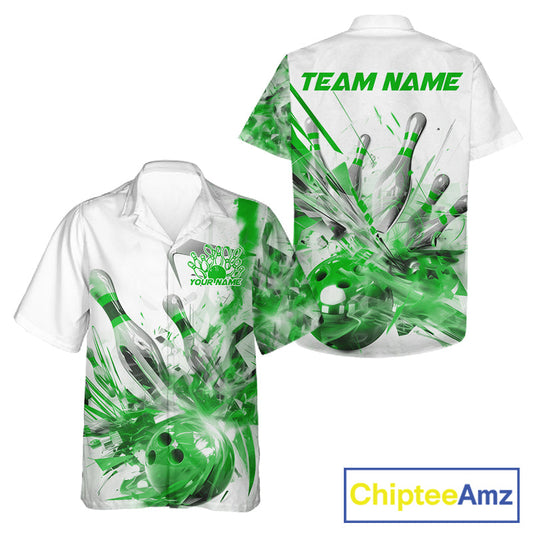 Custom Black And Green Men And Women Bowling Team Shirts, Bowling League Shirt Bowlers Outfit IPHW10783