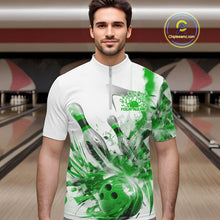 Load image into Gallery viewer, Custom Black And Green Men Bowling Team Shirts, Bowling League Shirt Bowlers Outfit IPHW10783