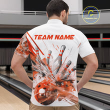 Load image into Gallery viewer, Custom Black And Orange Men Bowling Team Shirts, Bowling League Shirt Bowlers Outfit IPHW10785