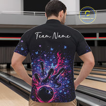 Load image into Gallery viewer, Custom Colorful Elegant Butterfly Bowling Men Quarter-Zip Shirt, Flame Bowlers Jersey IPHW11012