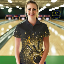 Load image into Gallery viewer, Custom Yellow Elegant Butterfly Bowling Women Polo Shirt, Flame Bowlers Jersey IPHW11015