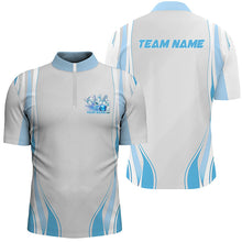 Load image into Gallery viewer, Blue Bowling Shirts For Men And Women, Custom Name Bowling Uniforms Bowling Jerseys IPHW6956