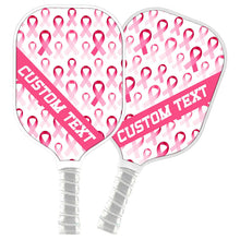 Load image into Gallery viewer, Pink Ribbon Pattern Custom Pickleball Paddle, Breast Cancer Awareness Pickleball Paddles IPHW7501