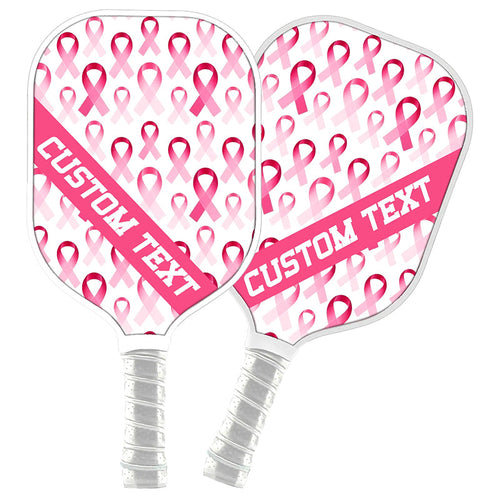 Pink Ribbon Pattern Custom Pickleball Paddle, Breast Cancer Awareness Pickleball Paddles IPHW7501