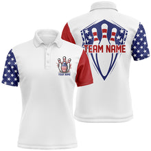 Load image into Gallery viewer, American Flag Bowling Pins Custom Bowling Team Shirts Men And Women, Patriotic Bowling Jerseys IPHW6611