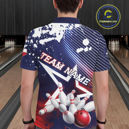 Custom Texas Flag Bowling Team Jerseys, Texas Bowling Men Polo Shirt IPHW11641