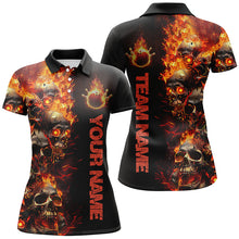 Load image into Gallery viewer, Custom Flame Skull Bowling Shirts For Women, Halloween Bowling Outfits For Bowling Team IPHW7169