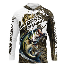 Load image into Gallery viewer, Largemouth Bass Fishing Custom Long Sleeve Tournament Shirts, Camouflage Bass Fishing Jerseys IPHW6625