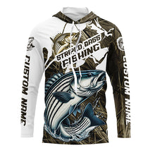 Load image into Gallery viewer, Striped Bass Fishing Custom Long Sleeve Tournament Shirts, Camouflage Striper Fishing Jerseys IPHW6627