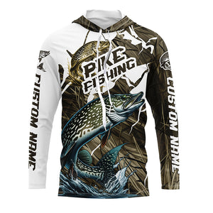 Custom Pike Fishing Long Sleeve Tournament Fishing Shirts, Pike Fishing Jerseys IPHW6452