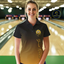 Load image into Gallery viewer, Custom Butterfly Sunflower Bowling Women Polo Shirts, Sunflower Bowling Tournament Shirt IPHW10263