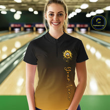 Load image into Gallery viewer, Custom Butterfly Sunflower Bowling Women Quarter-Zip Shirts, Bowling Tournament Shirt IPHW10263