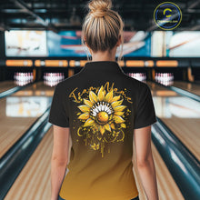 Load image into Gallery viewer, Custom Butterfly Sunflower Bowling Women Quarter-Zip Shirts, Bowling Tournament Shirt IPHW10263