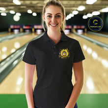 Load image into Gallery viewer, Custom Butterfly Sunflower Bowling Women Polo Shirts, Sunflower Bowling Tournament Shirt IPHW10264