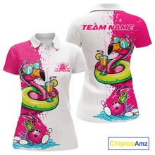 Load image into Gallery viewer, Custom Funny Flamingo Bowling Women Polo Shirt, Flamingo Bowling Tourmanent Shirt IPHW10266