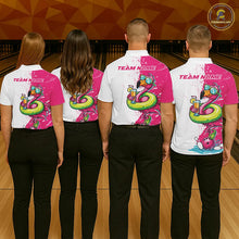 Load image into Gallery viewer, Custom Funny Flamingo Bowling Men Polo Shirt, Flamingo Bowling Tourmanent Shirt IPHW10266