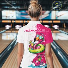 Load image into Gallery viewer, Custom Funny Flamingo Bowling Women Quarter-Zip Shirt, Flamingo Bowling Tourmanent Shirt IPHW10266