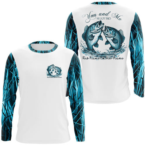 You And Me We Got This Personalized Valentine'S Day Matching His And Her Fishing Shirts | Blue Camo IPHW5792
