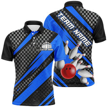 Load image into Gallery viewer, Splatter Pins Custom Bowling Team Shirts For Men And Women, Bowling Tournament Shirt | Blue IPHW6472
