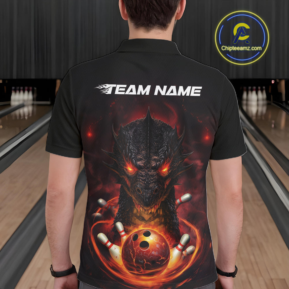 Custom Dragon Bowling Team Men Polo Shirt, Dragon Bowling Jersey Bowlers Outfit IPHW10271