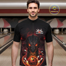 Load image into Gallery viewer, Custom Dragon Bowling Team Men Quarter-Zip Shirt, Dragon Bowling Jersey Bowlers Outfit IPHW10271