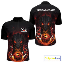 Load image into Gallery viewer, Custom Dragon Bowling Team Men Quarter-Zip Shirt, Dragon Bowling Jersey Bowlers Outfit IPHW10271