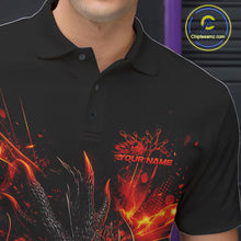 Load image into Gallery viewer, Custom Red Fire Flame Dragon Bowling Jerseys. Dragon Bowling Men Polo Shirt IPHW10281