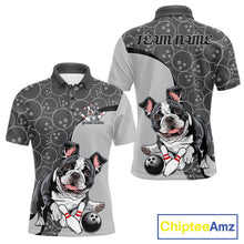 Load image into Gallery viewer, Custom Cute Funny French Bulldog Bowling Men Polo Shirts, Dog Lovers Bowling Shirt IPHW10286