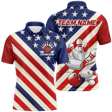 Load image into Gallery viewer, Custom American Flag Team Bowling Jerseys For Men And Women, Patriotic Strike Bowling Shirt IPHW6517
