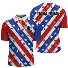 Load image into Gallery viewer, Personalized American Flag Bowling Team Shirts, Patriotic Bowling League Shirts For Men And Women IPHW6518