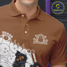 Load image into Gallery viewer, Custom Cute Funny Border Collie Dog Bowling Men Polo Shirts, Dog Lovers Bowling Shirt IPHW10288