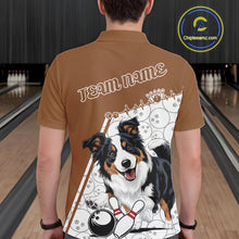 Load image into Gallery viewer, Custom Cute Funny Border Collie Dog Bowling Men Polo Shirts, Dog Lovers Bowling Shirt IPHW10288