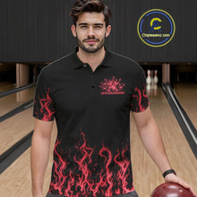 Load image into Gallery viewer, Custom Red Flame Skull Bowling Team Shirts For Men, Halloween Bowling Jerseys IPHW10553