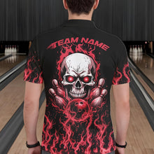 Load image into Gallery viewer, Custom Red Flame Skull Bowling Team Shirts For Men, Halloween Bowling Jerseys IPHW10553