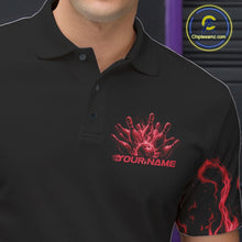 Load image into Gallery viewer, Custom Red Flame Skull Bowling Team Shirts For Men, Halloween Bowling Jerseys IPHW10553