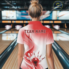Load image into Gallery viewer, Custom Red Bowling Jerseys For Women, Bowling Team Tournament Polo Shirt Bowler Outfit IPHW11367