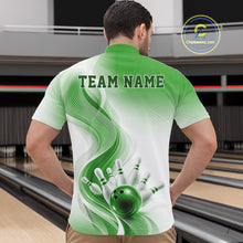 Load image into Gallery viewer, Custom Green Bowling Jerseys For Men, Bowling Team Tournament Quarter-Zip Shirt Bowler Outfit IPHW11369