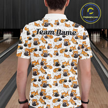 Load image into Gallery viewer, Custom Cute Ginger Tabby Cat Bowling Men Polo Shirts, Cat Bowling Team Shirt IPHW10303