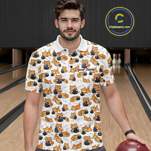 Load image into Gallery viewer, Custom Cute Ginger Tabby Cat Bowling Men Polo Shirts, Cat Bowling Team Shirt IPHW10303