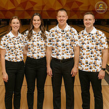 Load image into Gallery viewer, Custom Cute Ginger Tabby Cat Bowling Men Polo Shirts, Cat Bowling Team Shirt IPHW10303