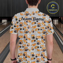 Load image into Gallery viewer, Custom Cute Ginger Tabby Cat Bowling Men Polo Shirts, Cat Bowling Team Shirt IPHW10304