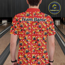Load image into Gallery viewer, Custom Cute Ginger Tabby Cat Bowling Men Polo Shirts, Cat Bowling Team Shirt IPHW10305