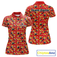 Load image into Gallery viewer, Custom Cute Ginger Tabby Cat Bowling Women Polo Shirts, Cat Bowling Team Shirt IPHW10305