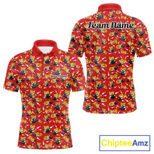 Load image into Gallery viewer, Custom Cute Ginger Tabby Cat Bowling Men Polo Shirts, Cat Bowling Team Shirt IPHW10305