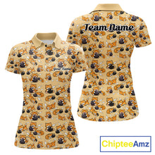 Load image into Gallery viewer, Custom Cute Ginger Tabby Cat Bowling Women Polo Shirts, Cat Bowling Team Shirt IPHW10306