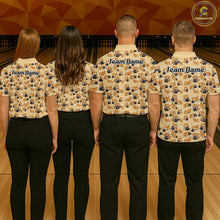 Load image into Gallery viewer, Custom Cute Ginger Tabby Cat Bowling Men Polo Shirts, Cat Bowling Team Shirt IPHW10306